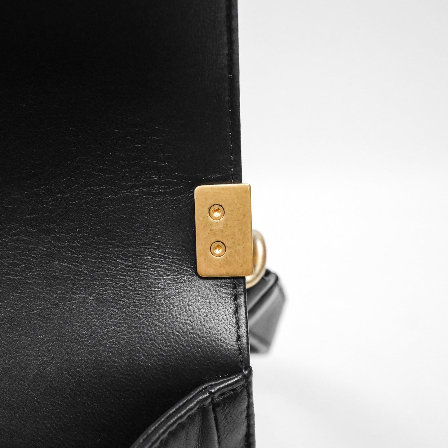 Chanel Medium Boy Quilted Black Lambskin Aged Gold Hardware