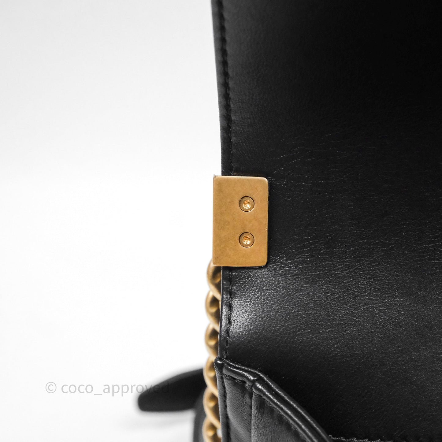 Chanel Medium Boy Quilted Black Lambskin Aged Gold Hardware