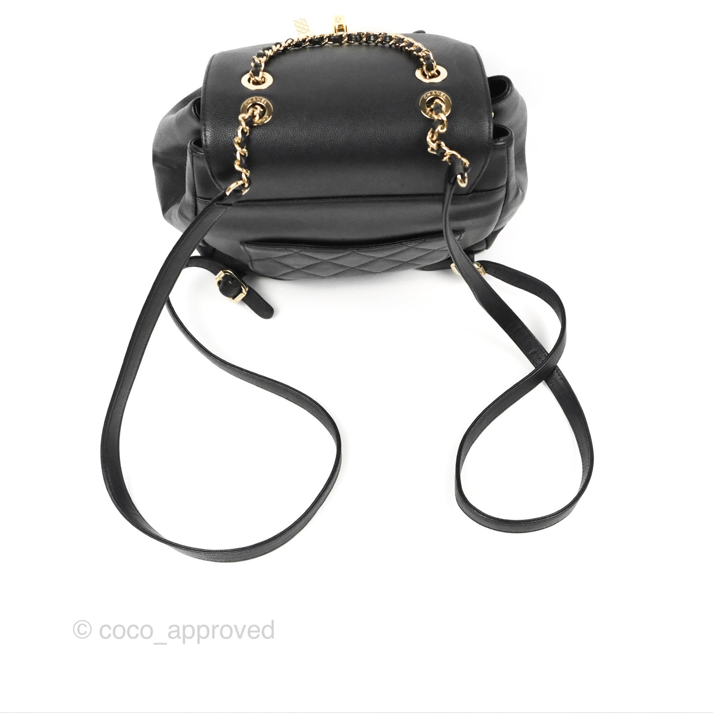 Chanel Quilted Business Affinity Backpack Black Caviar Gold Hardware