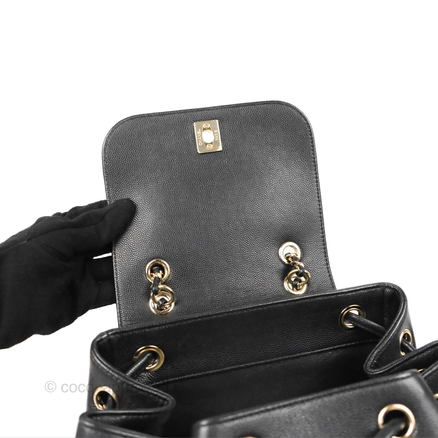 Chanel Quilted Business Affinity Backpack Black Caviar Gold Hardware
