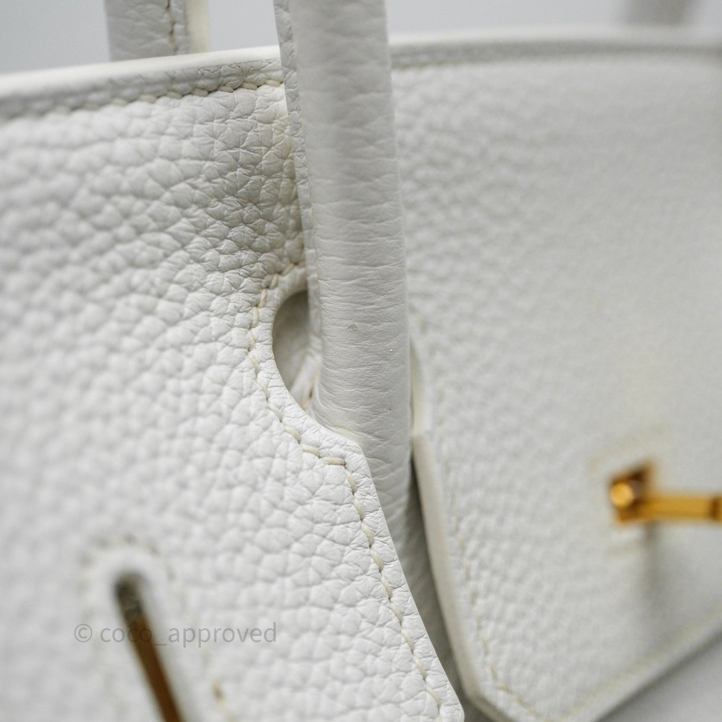 Hermès Birkin 30 Retourne Blanc 01 Clemence Gold Hardware