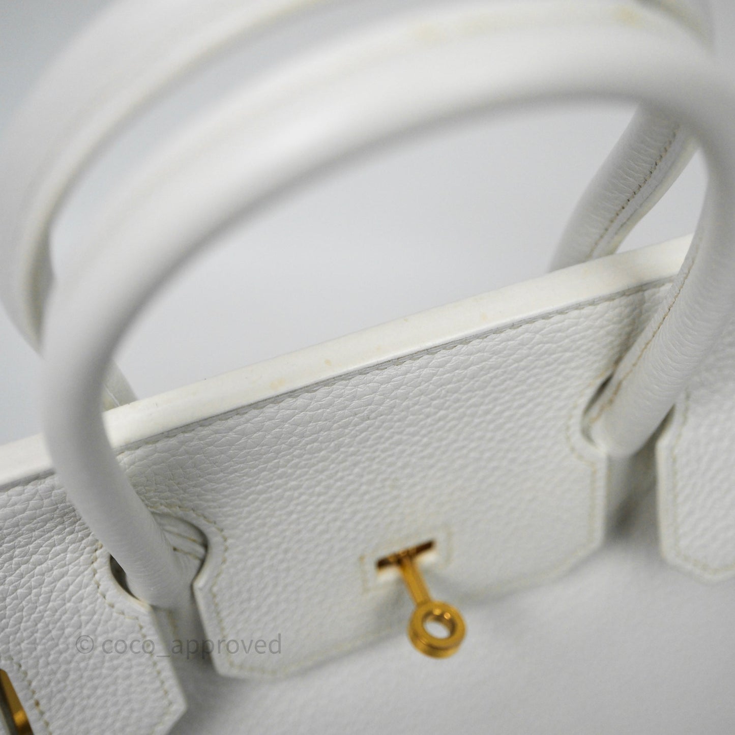Hermès Birkin 30 Retourne Blanc 01 Clemence Gold Hardware