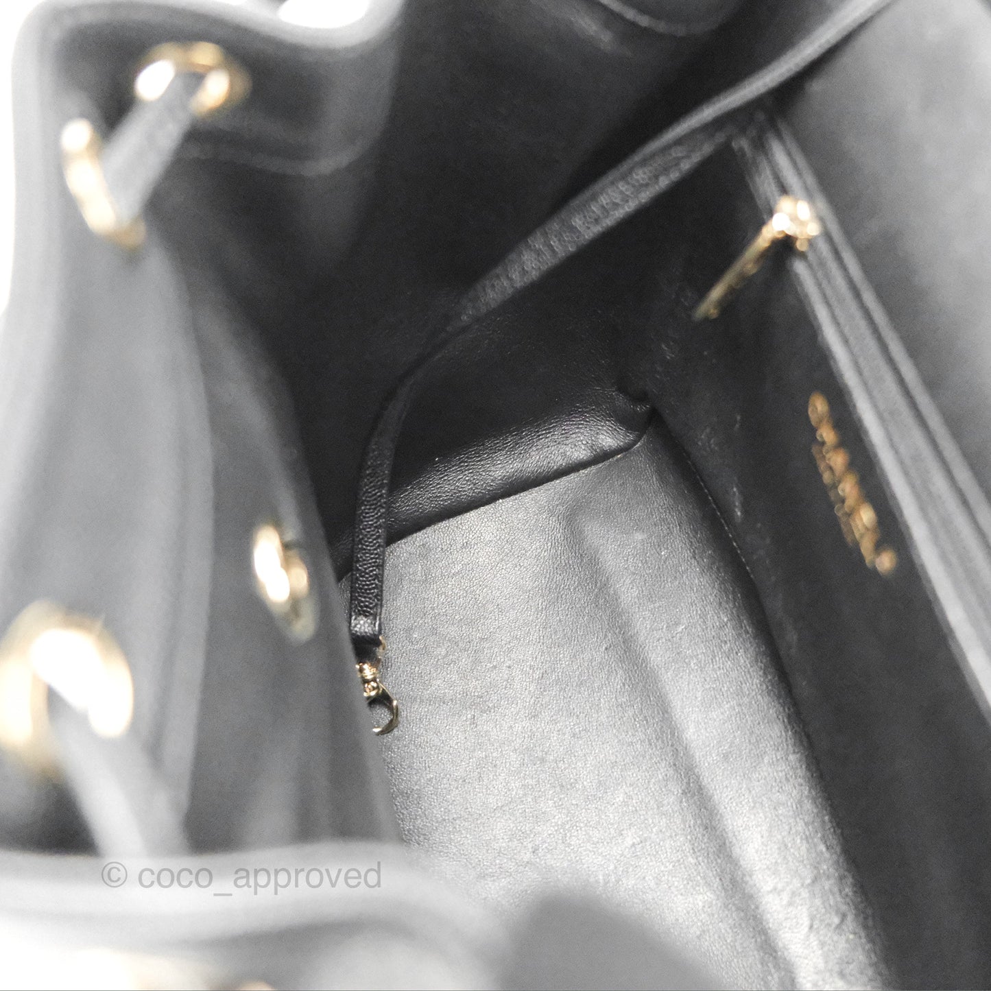 Chanel Quilted Business Affinity Backpack Black Caviar Gold Hardware