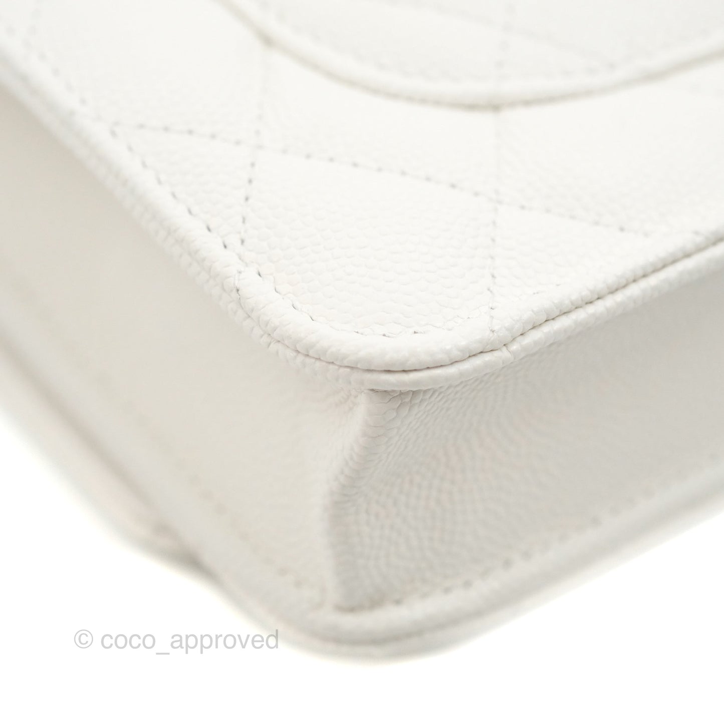 Chanel Quilted Classic Wallet on Chain WOC White Caviar Gold Hardware
