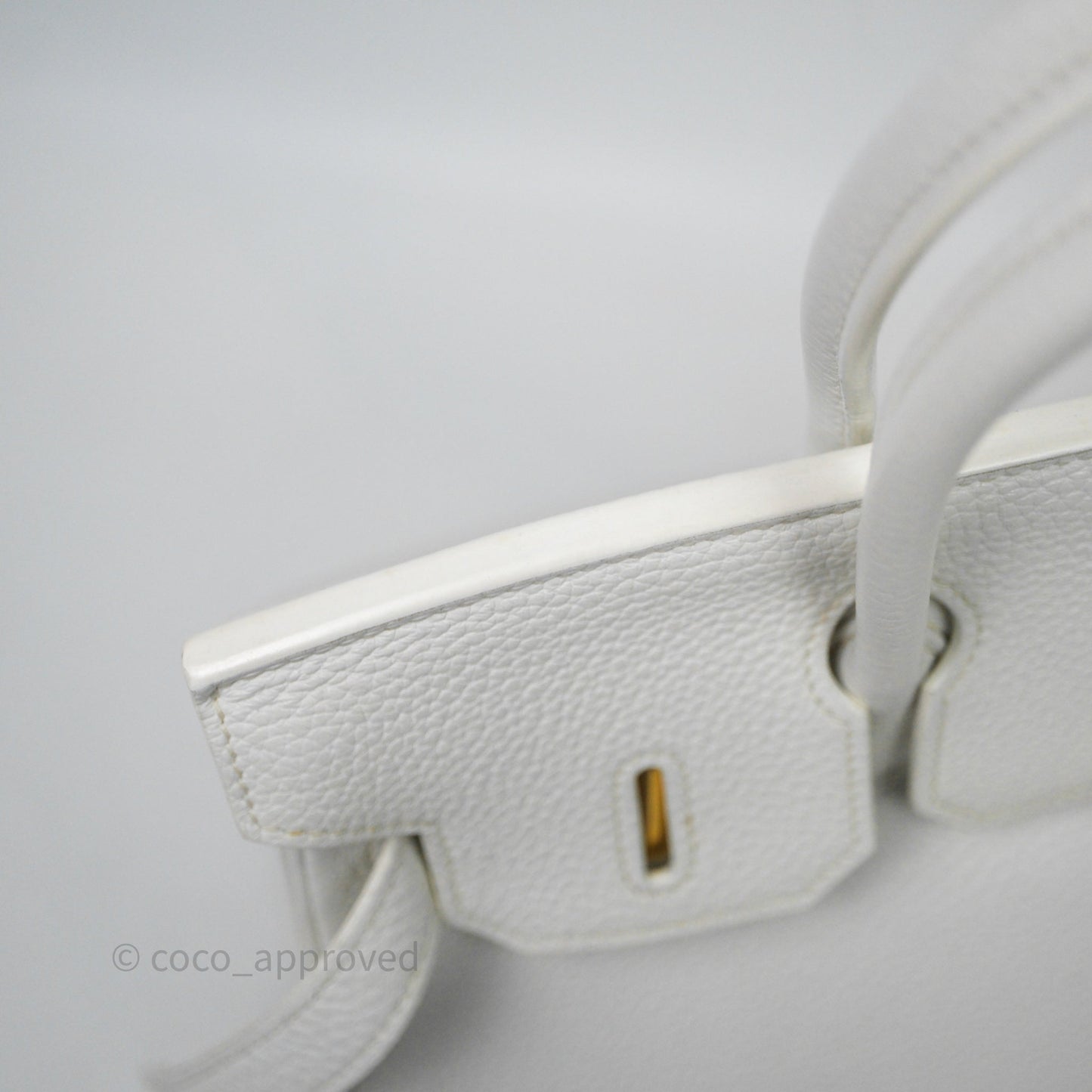 Hermès Birkin 30 Retourne Blanc 01 Clemence Gold Hardware