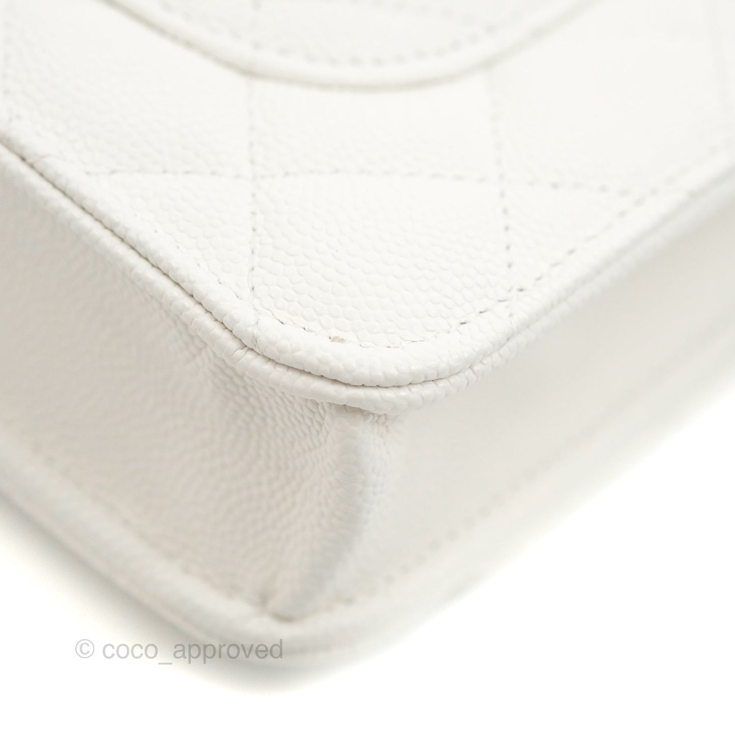 Chanel Quilted Classic Wallet on Chain WOC White Caviar Gold Hardware
