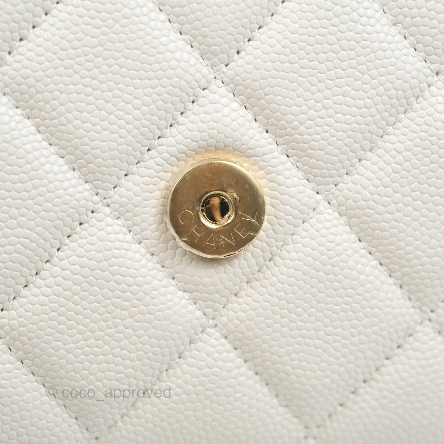 Chanel Quilted Classic Wallet on Chain WOC White Caviar Gold Hardware