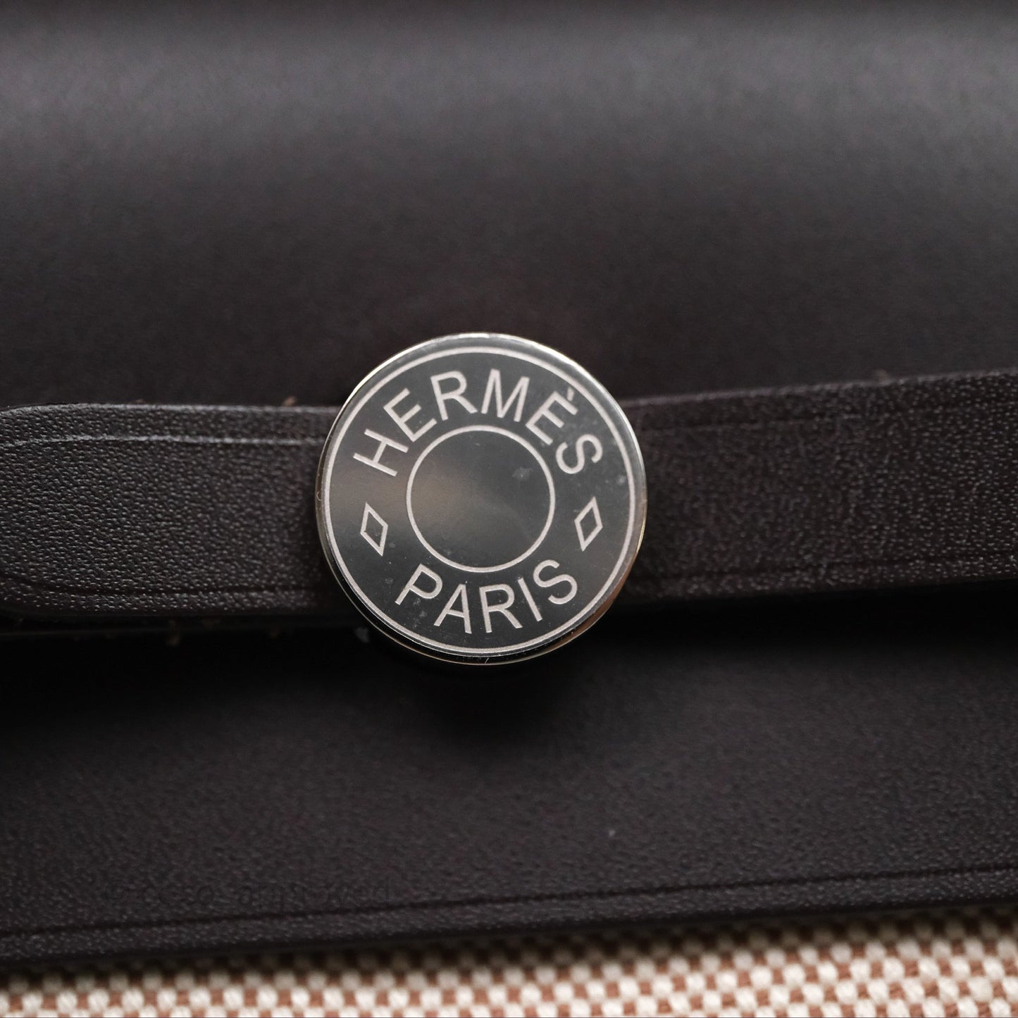 Hermès Mini Herbag Ebene 46 Canvas Palladium Hardware