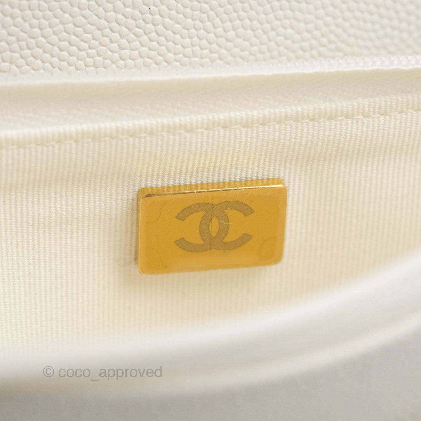 Chanel Quilted Classic Wallet on Chain WOC White Caviar Gold Hardware