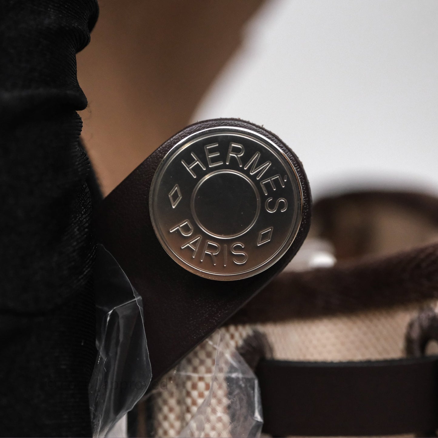 Hermès Mini Herbag Ebene 46 Canvas Palladium Hardware