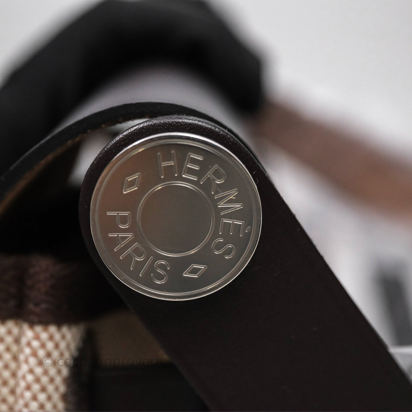 Hermès Mini Herbag Ebene 46 Canvas Palladium Hardware