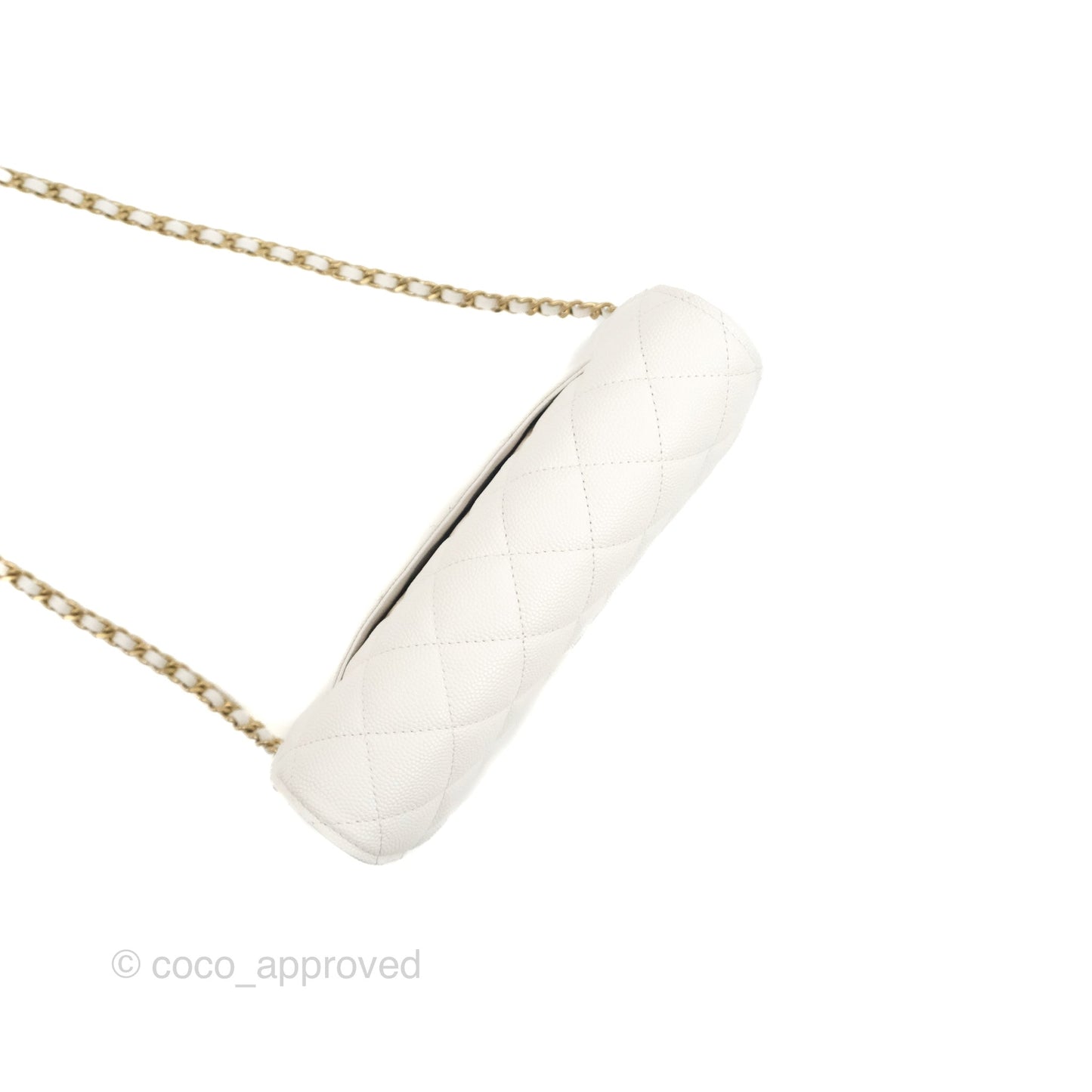 Chanel Quilted Classic Wallet on Chain WOC White Caviar Gold Hardware