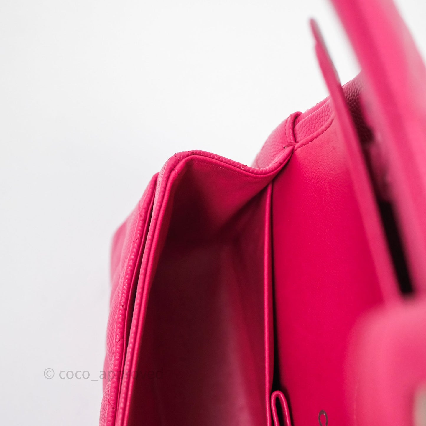 Chanel Small Classic Flap Quilted Hot Pink Caviar Silver Hardware