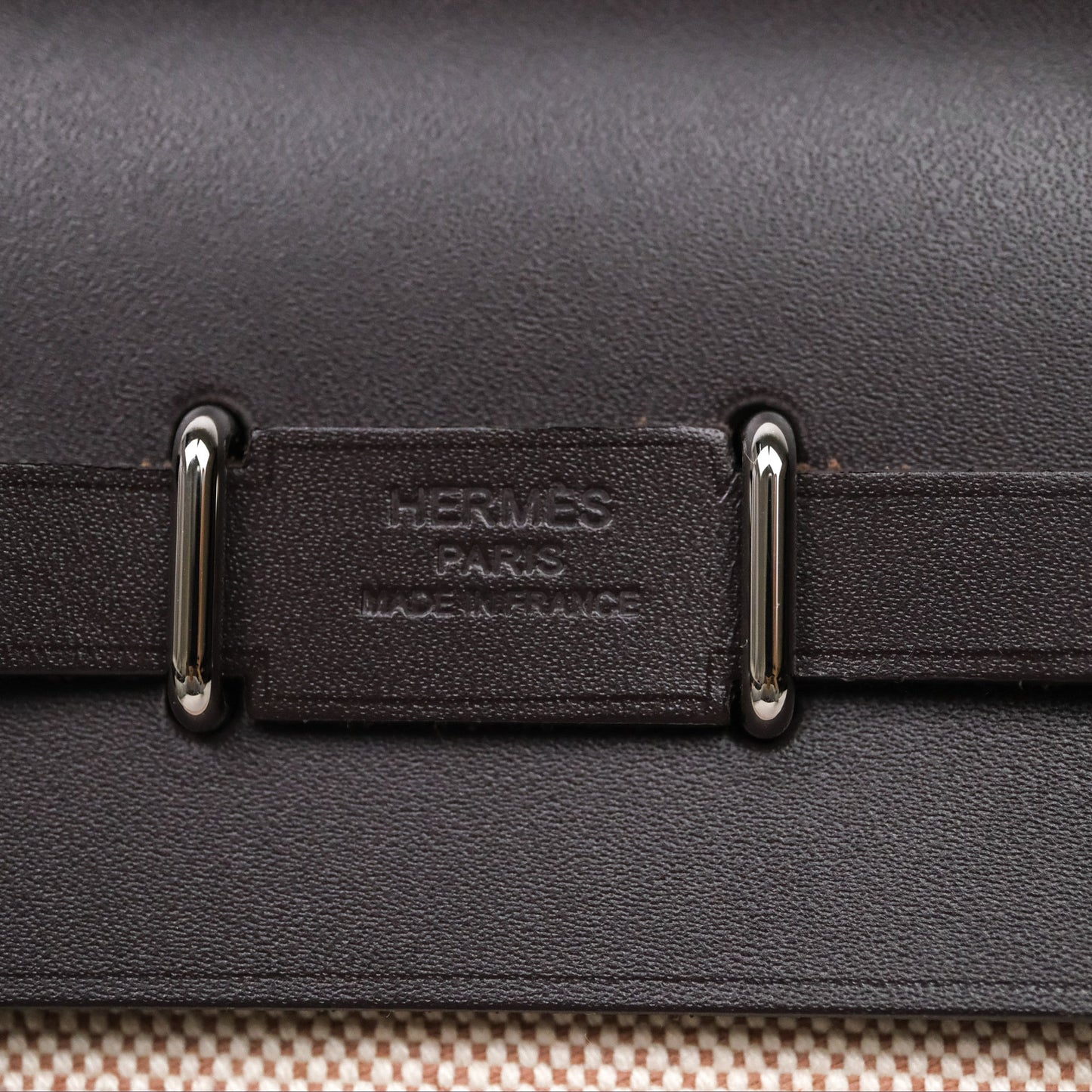 Hermès Mini Herbag Ebene 46 Canvas Palladium Hardware