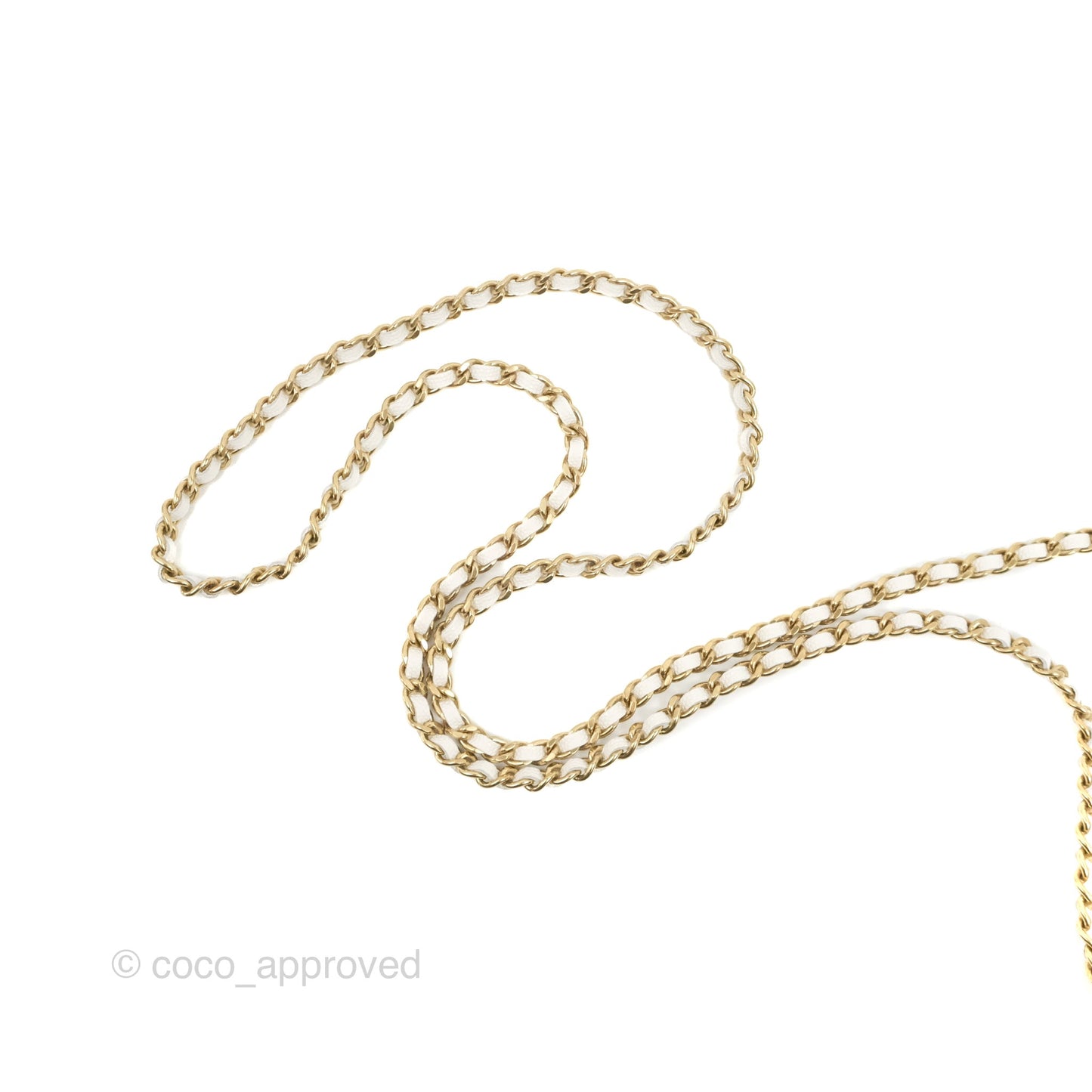 Chanel Quilted Classic Wallet on Chain WOC White Caviar Gold Hardware