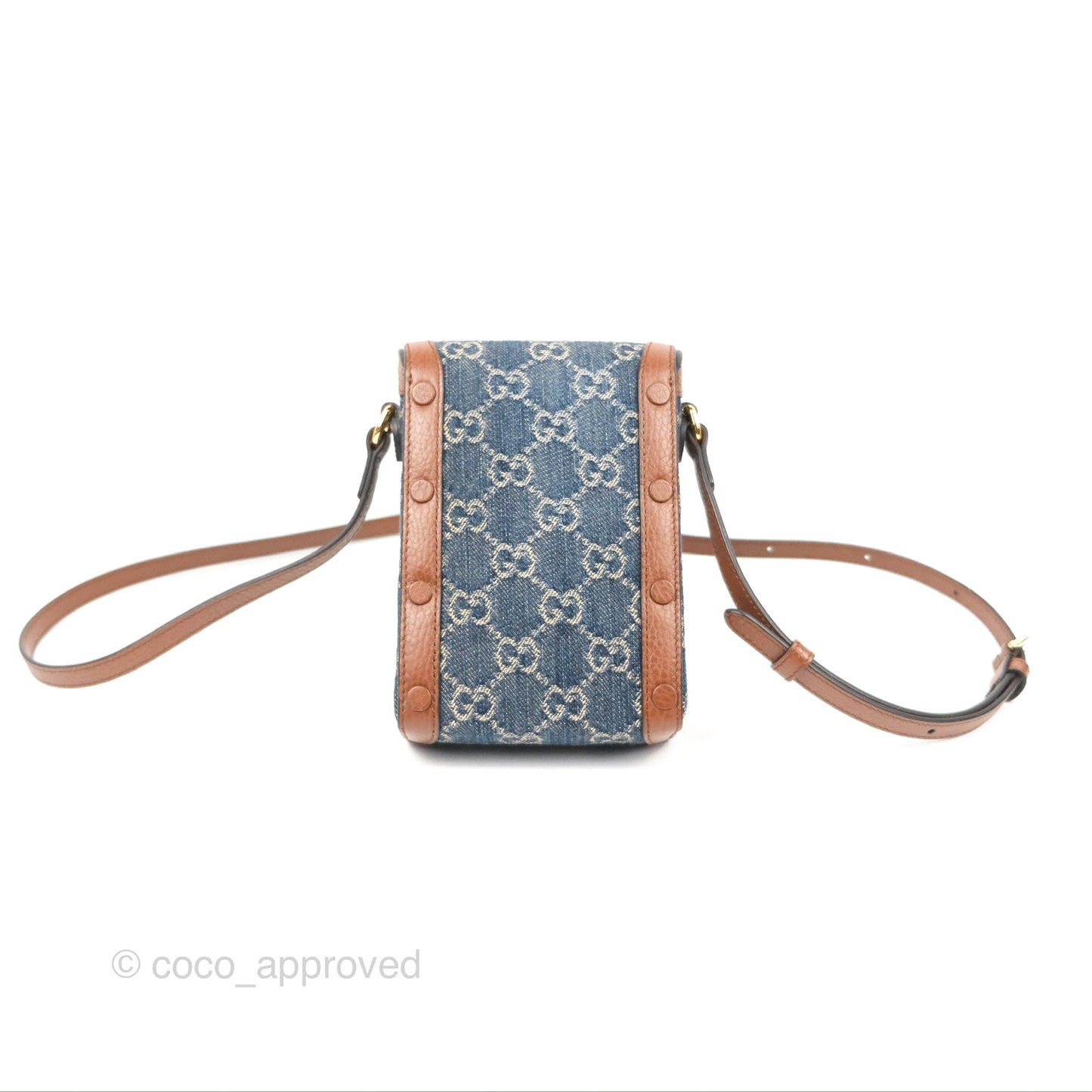 Gucci Horsebit 1955 Mini Bag GG Denim/ Brown Leather