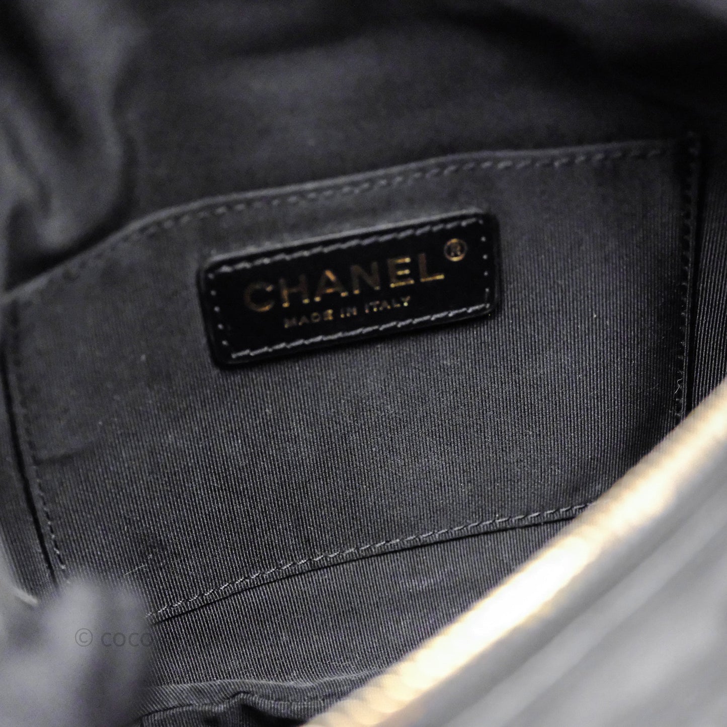 Chanel Waist Bag Black Crumpled Glazed Lambskin Gold Hardware