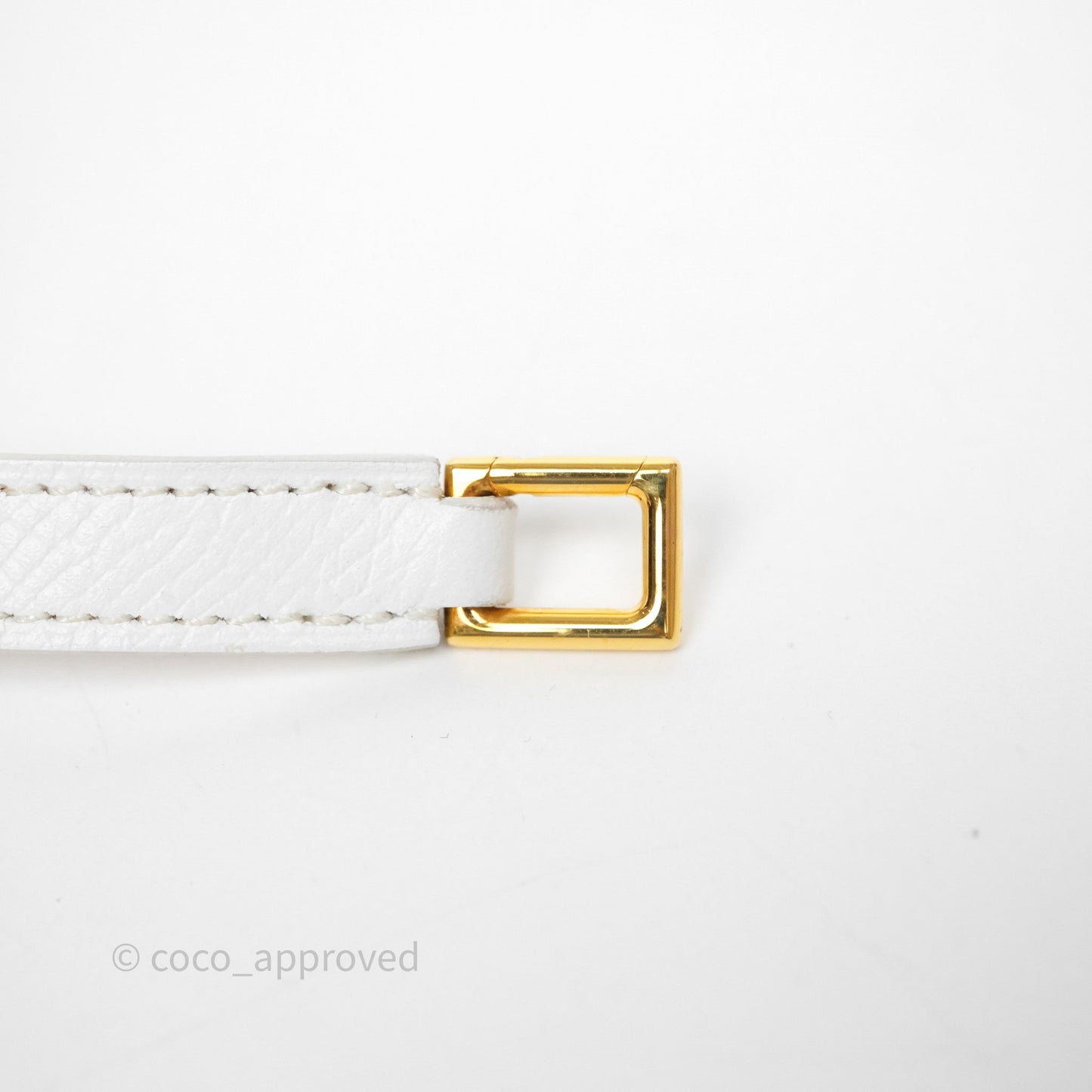 Hermès Rivale Double Tour Bracelet White Epsom Gold Hardware