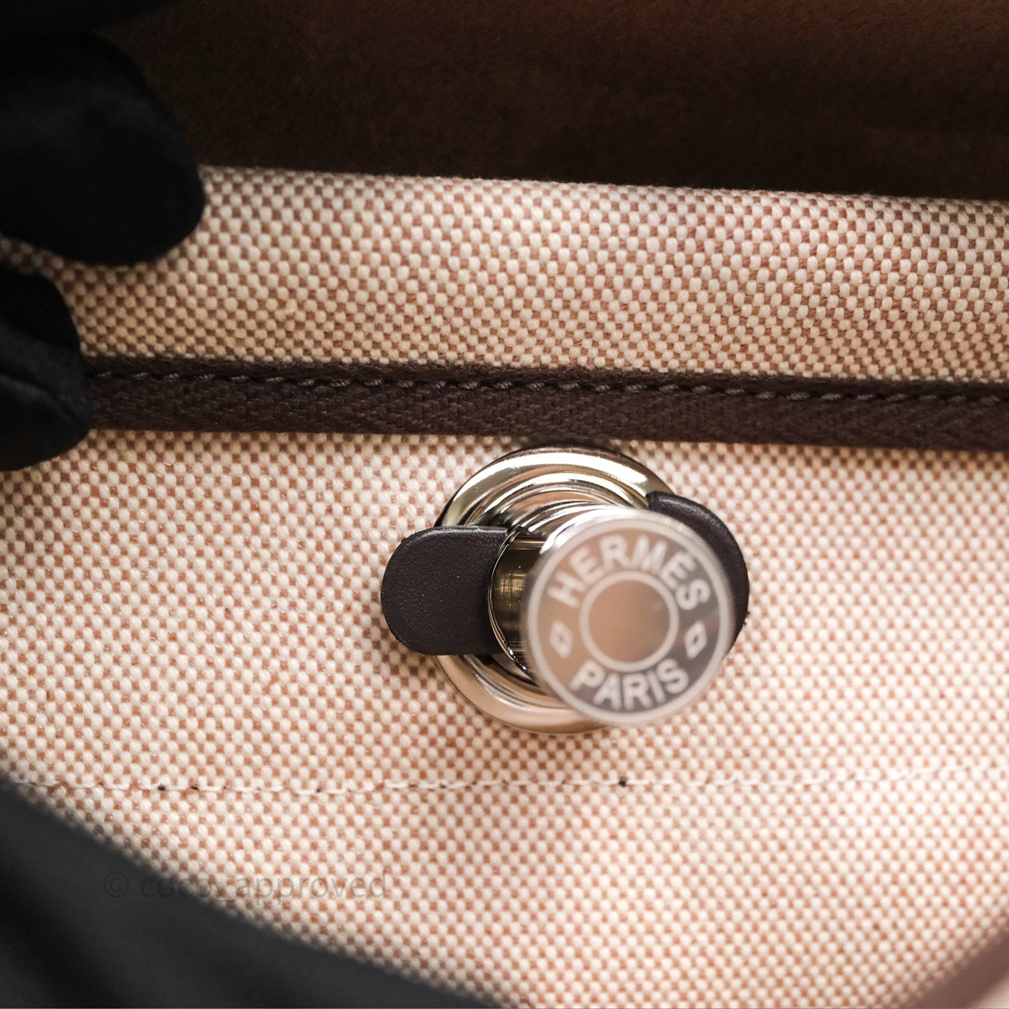 Hermès Mini Herbag Ebene 46 Canvas Palladium Hardware