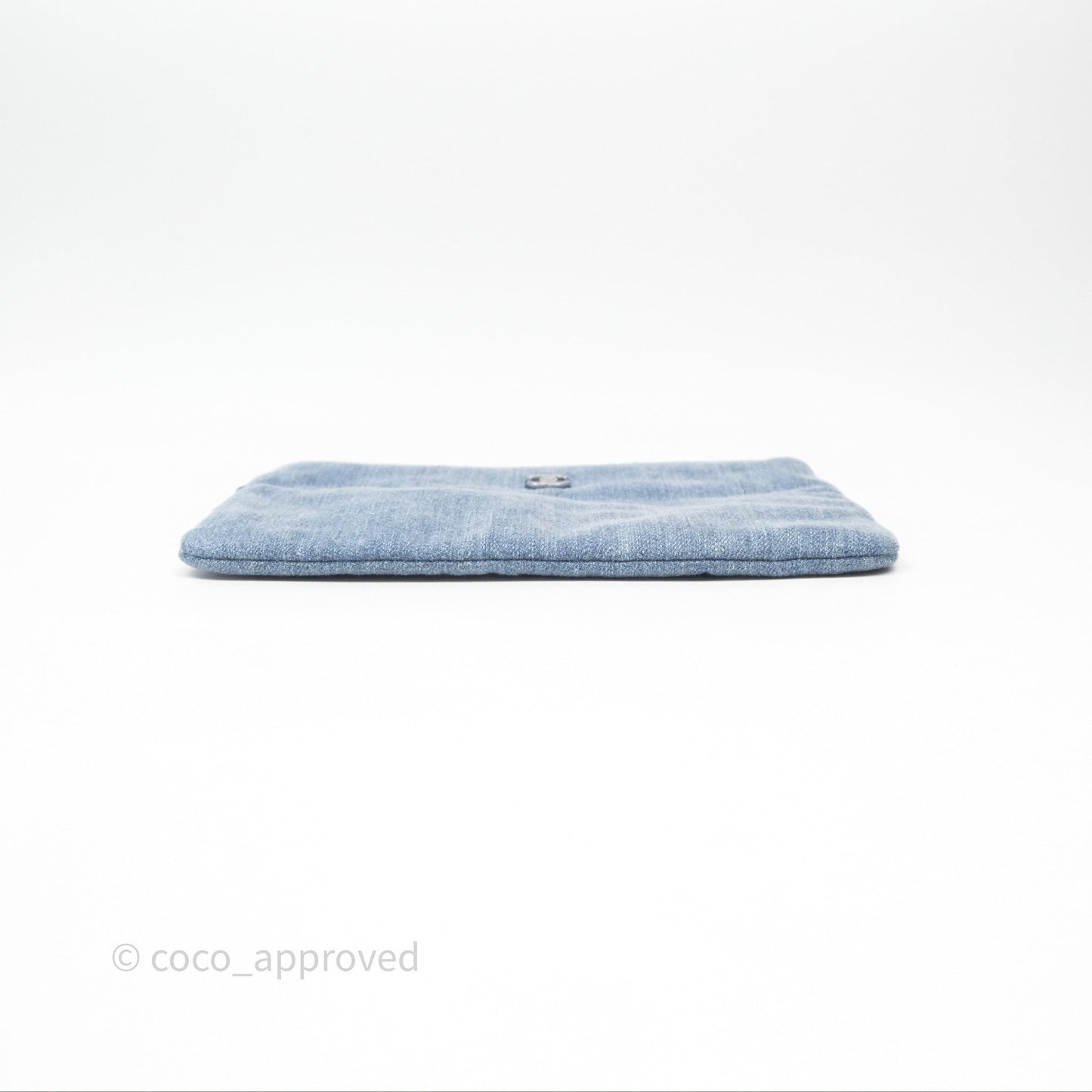 Chanel 22 Small Pearl Studded Denim Silver Hardware