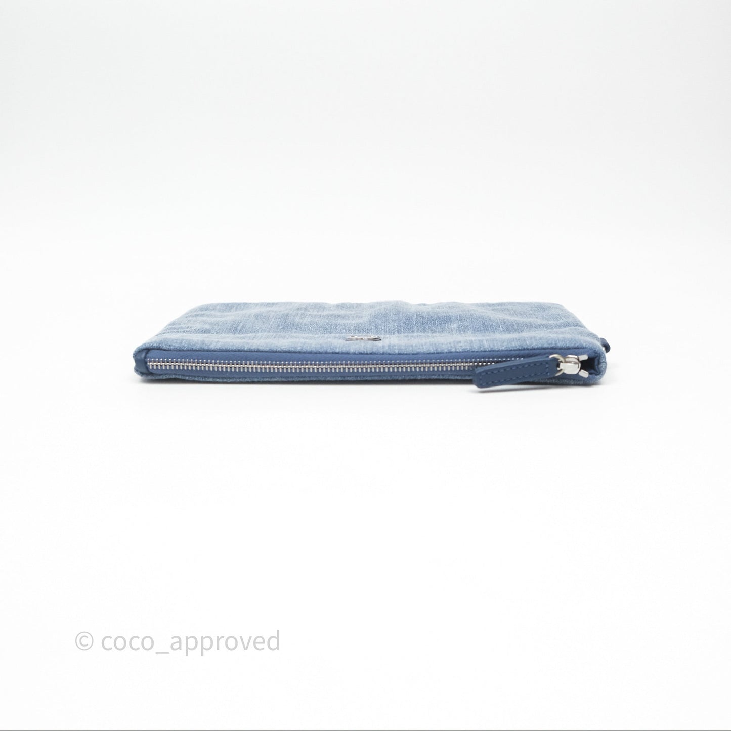 Chanel 22 Small Pearl Studded Denim Silver Hardware