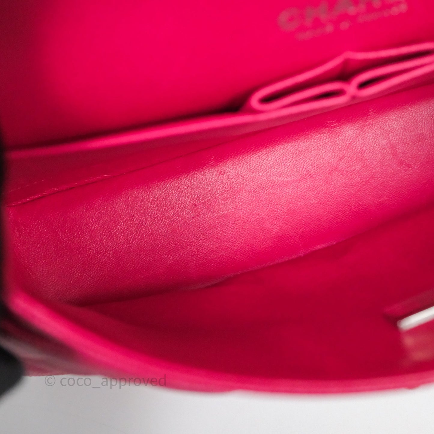 Chanel Small Classic Flap Quilted Hot Pink Caviar Silver Hardware