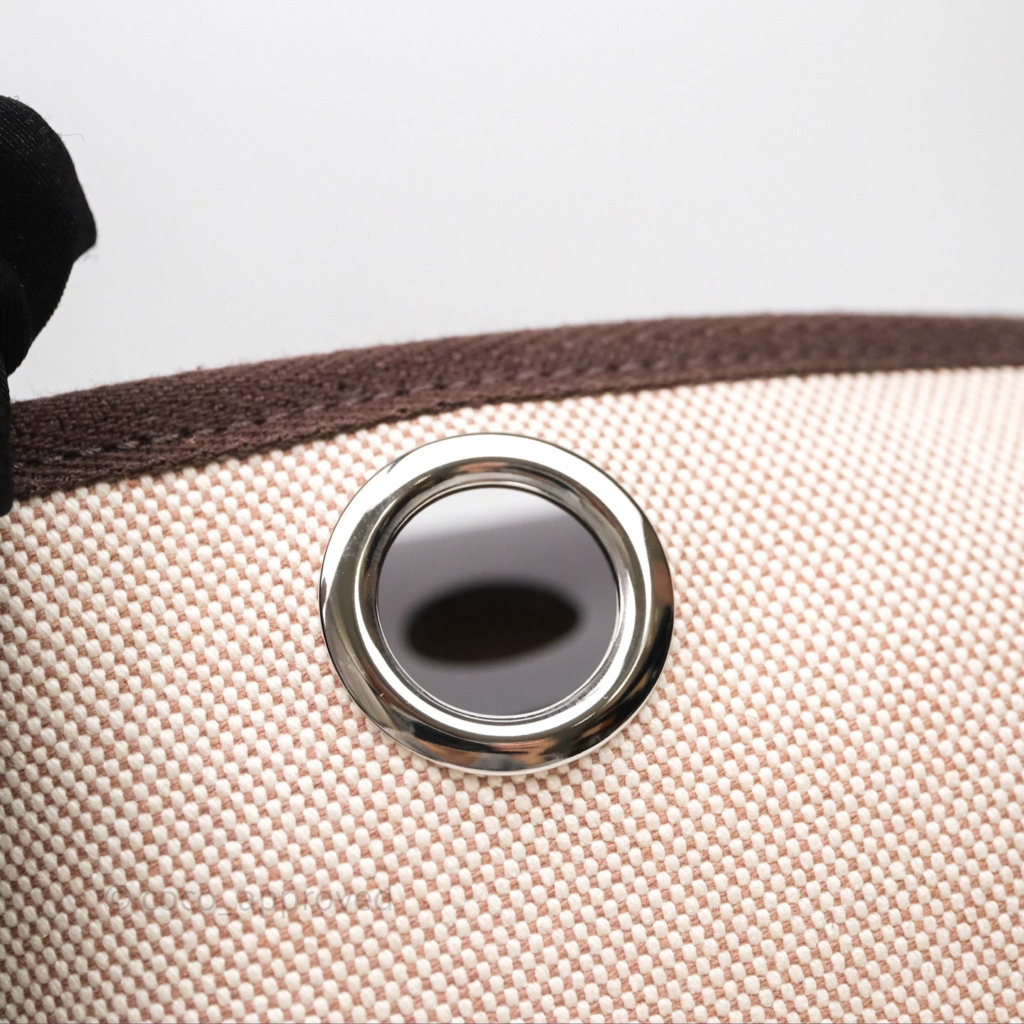 Hermès Mini Herbag Ebene 46 Canvas Palladium Hardware