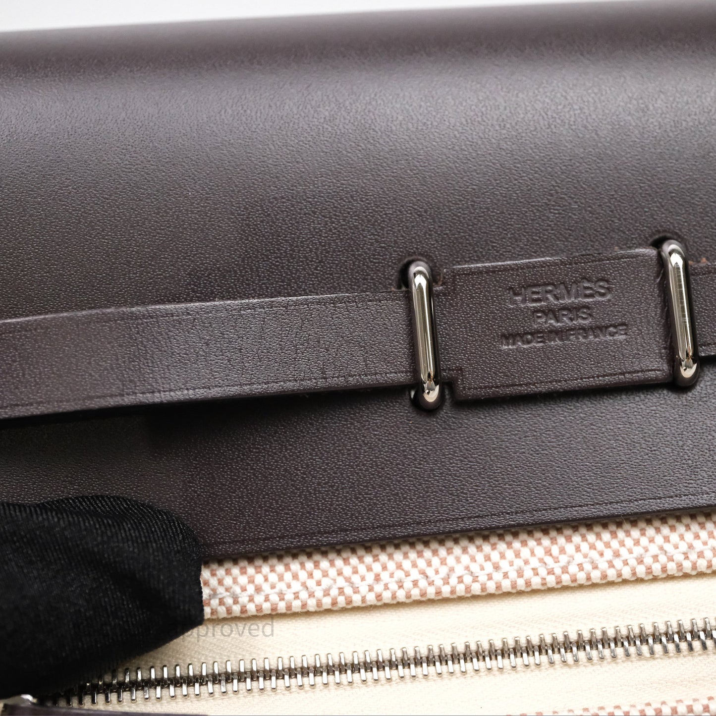 Hermès Mini Herbag Ebene 46 Canvas Palladium Hardware