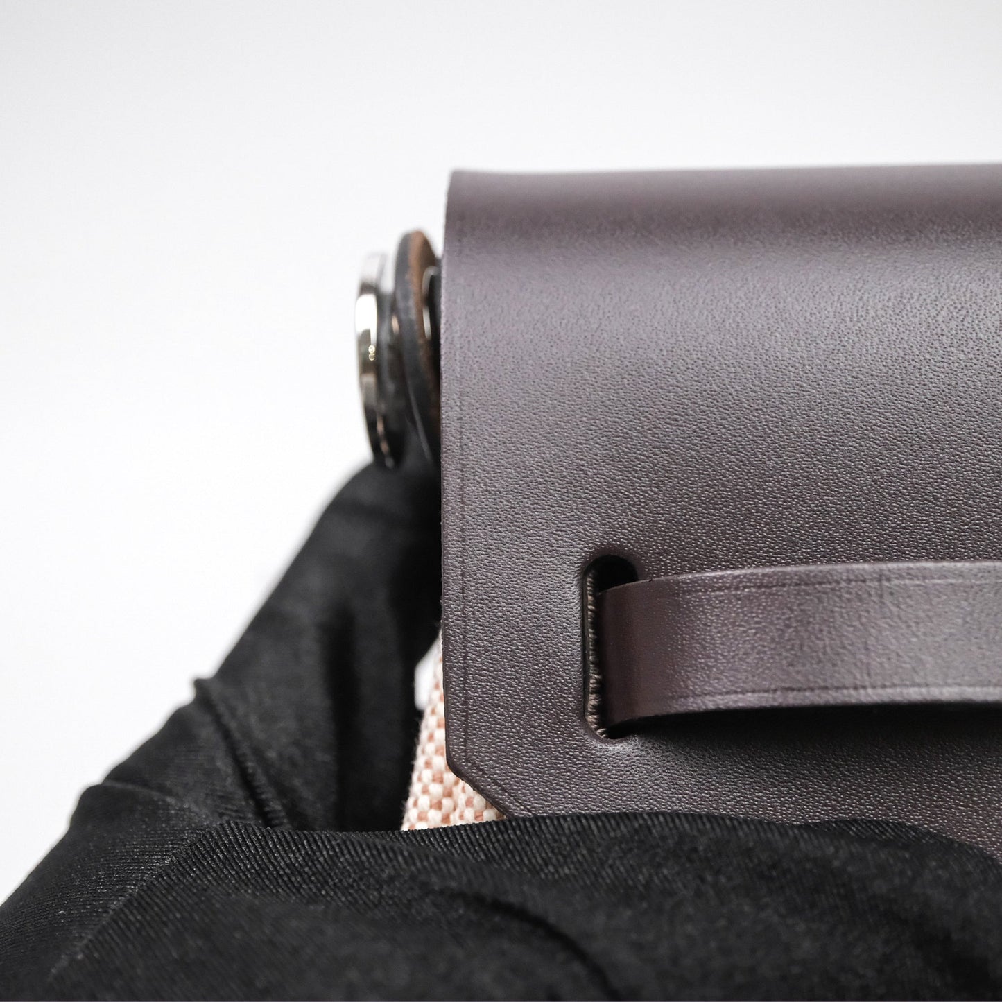 Hermès Mini Herbag Ebene 46 Canvas Palladium Hardware