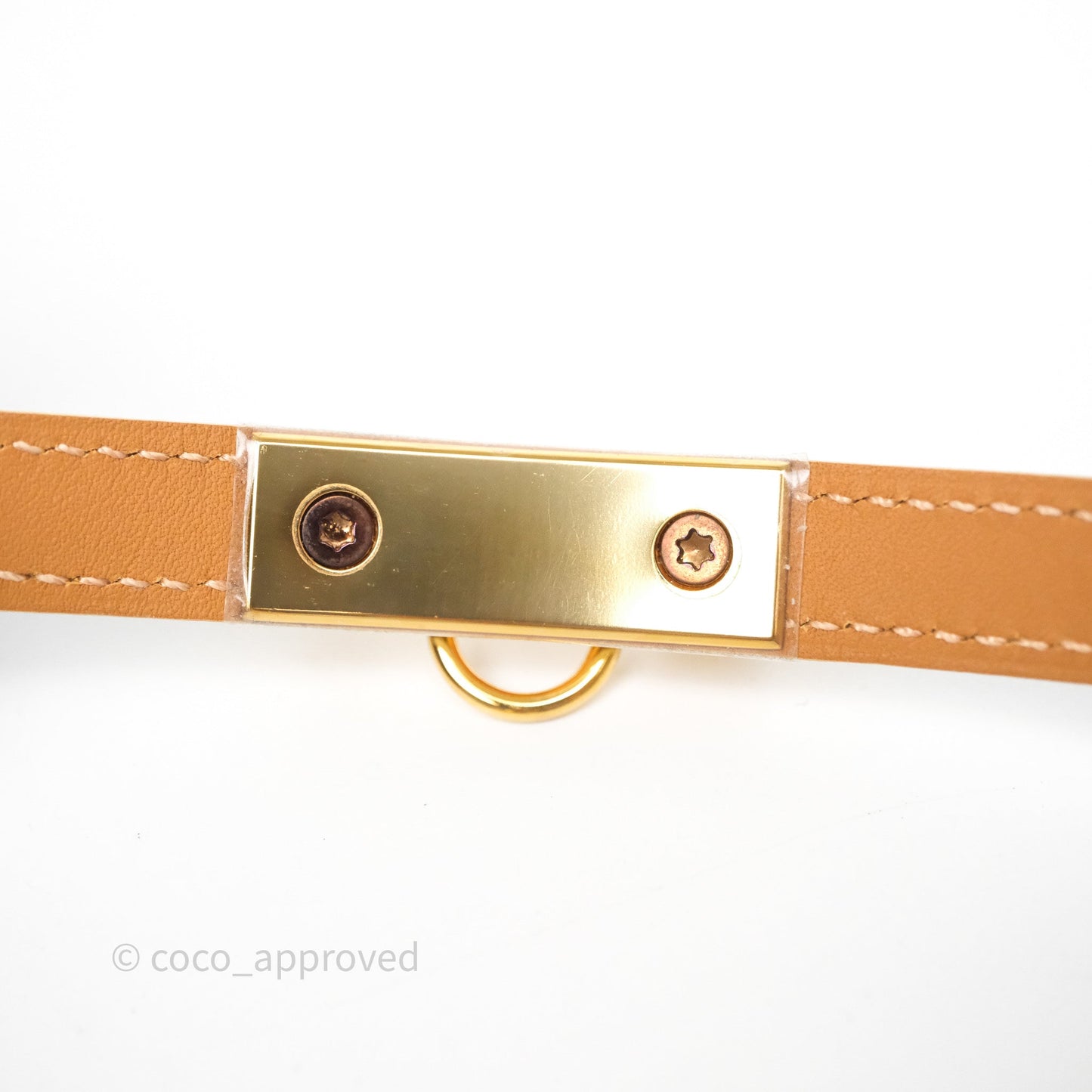 Hermès Rivale Double Tour Bracelet White Epsom Gold Hardware
