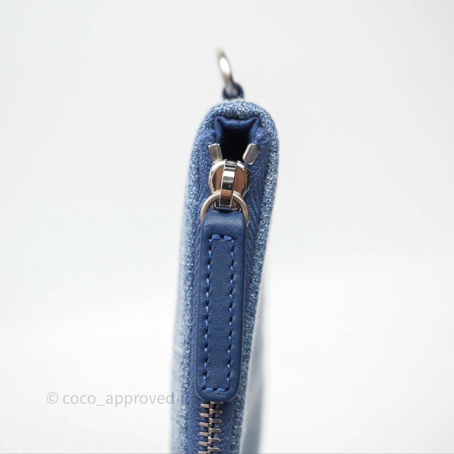 Chanel 22 Small Pearl Studded Denim Silver Hardware