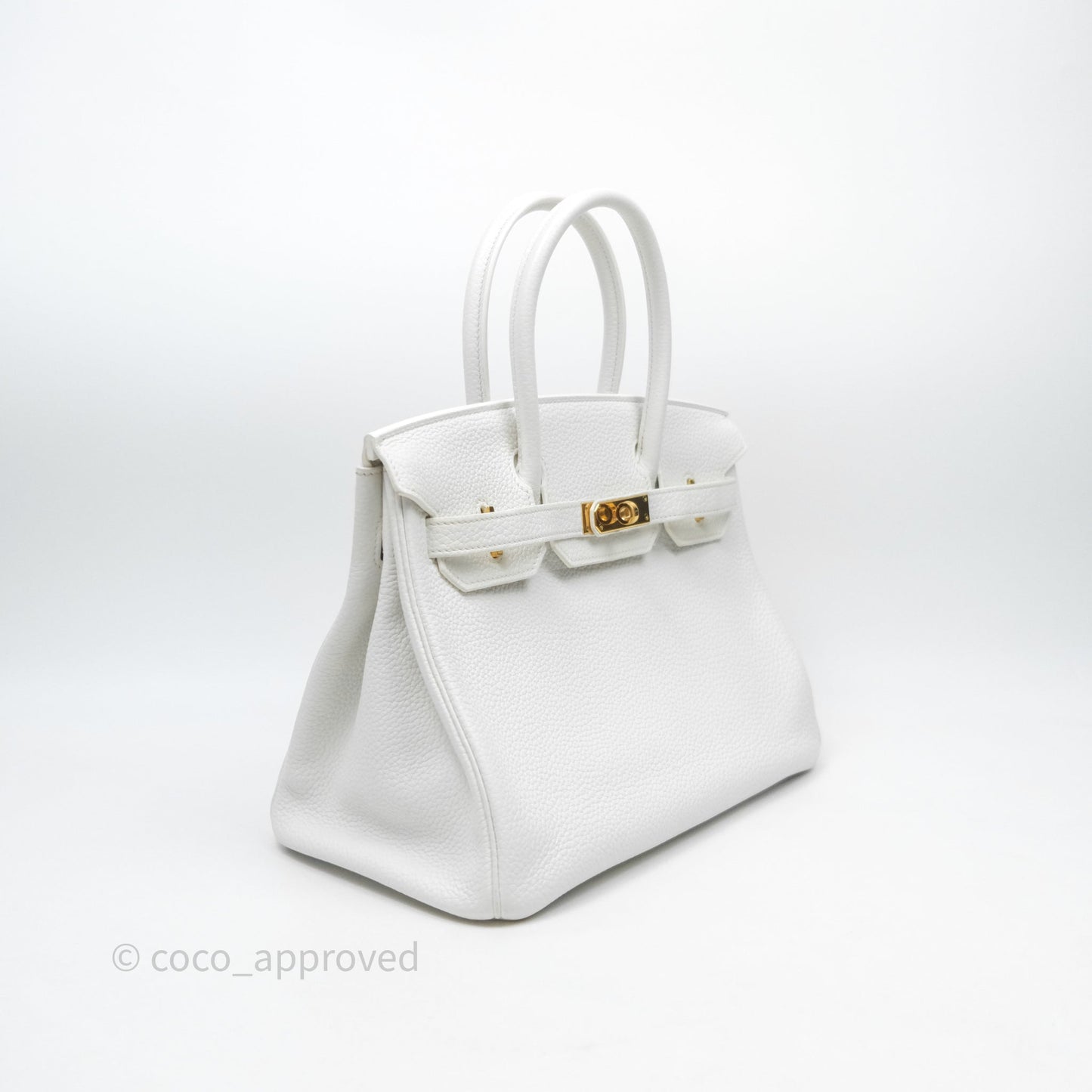 Hermès Birkin 30 Retourne Blanc 01 Clemence Gold Hardware