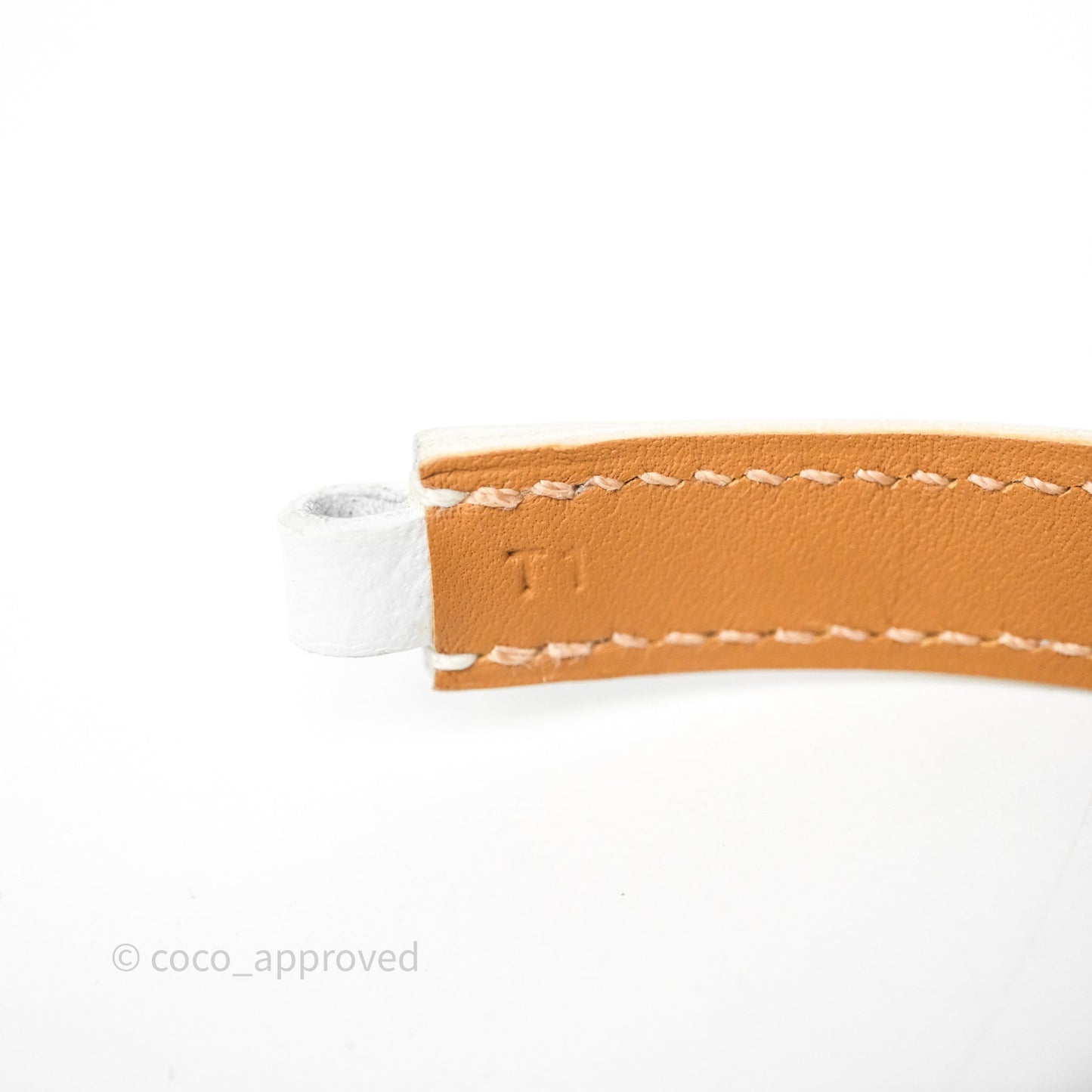 Hermès Rivale Double Tour Bracelet White Epsom Gold Hardware