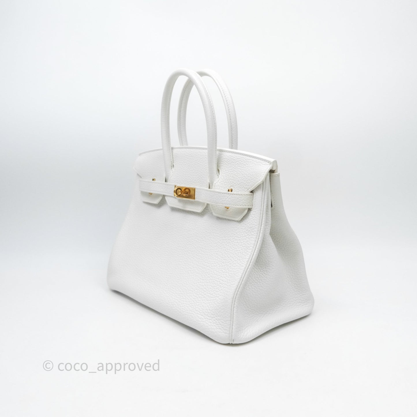 Hermès Birkin 30 Retourne Blanc 01 Clemence Gold Hardware