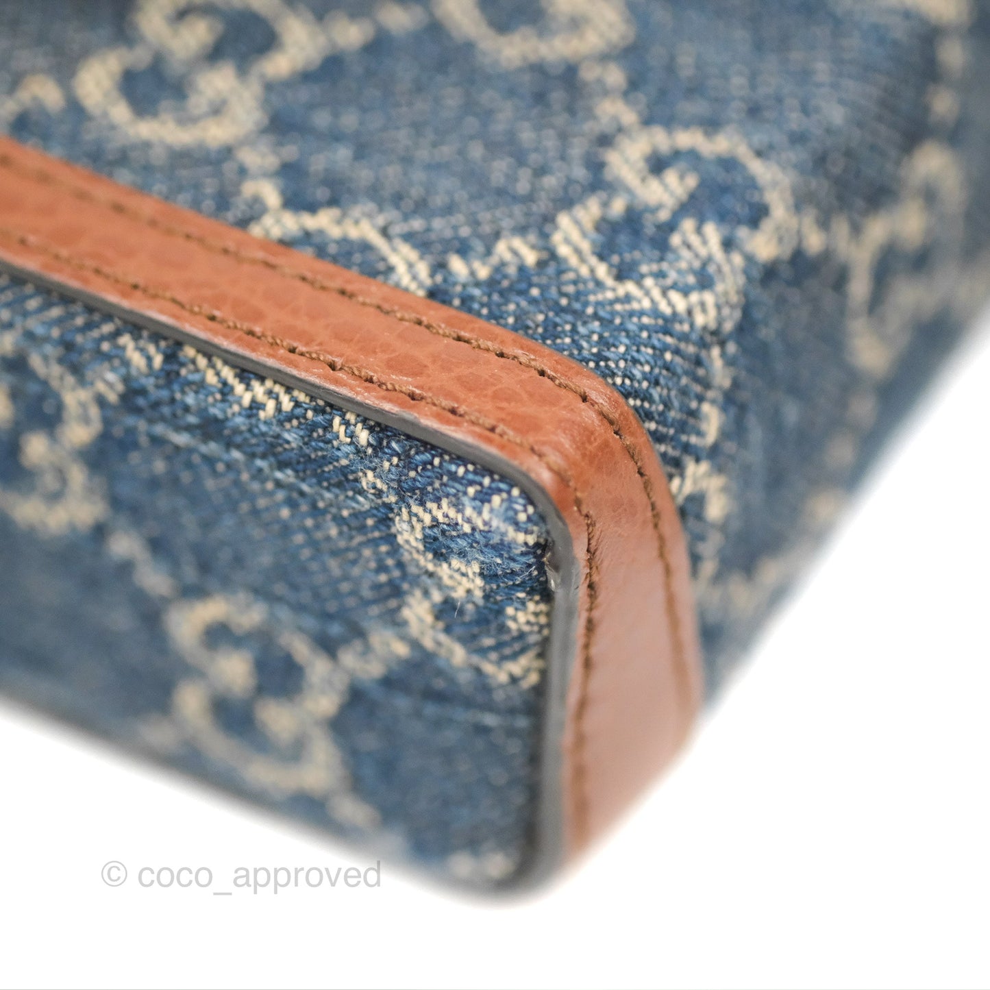 Gucci Horsebit 1955 Mini Bag GG Denim/ Brown Leather