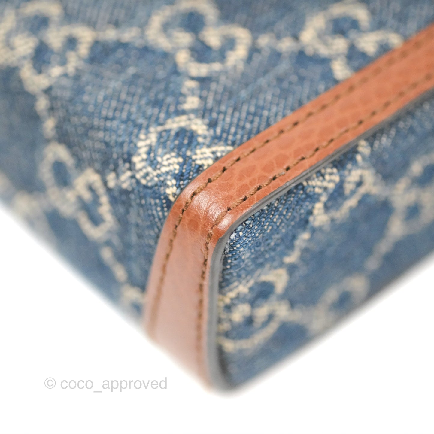 Gucci Horsebit 1955 Mini Bag GG Denim/ Brown Leather
