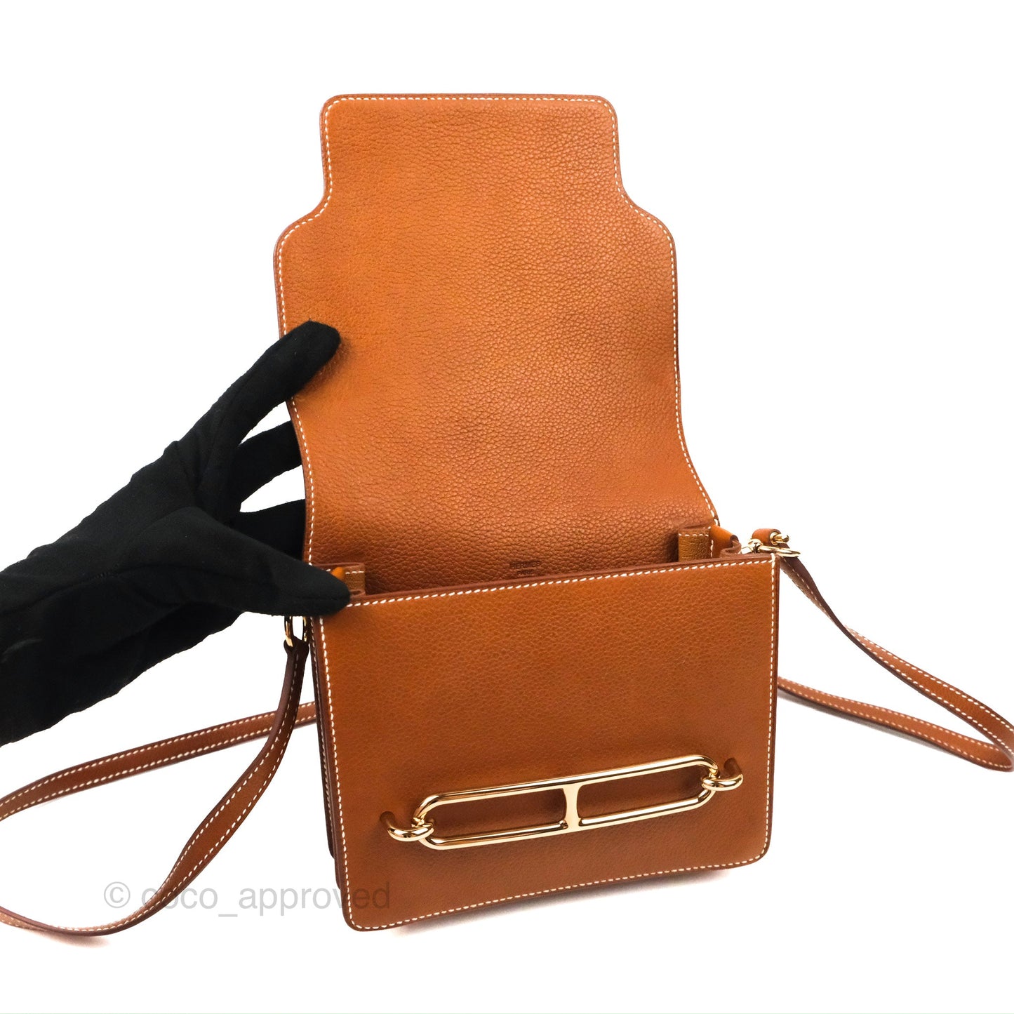 Hermès Roulis Mini 18 Gold Fauve Barenia Gold Hardware