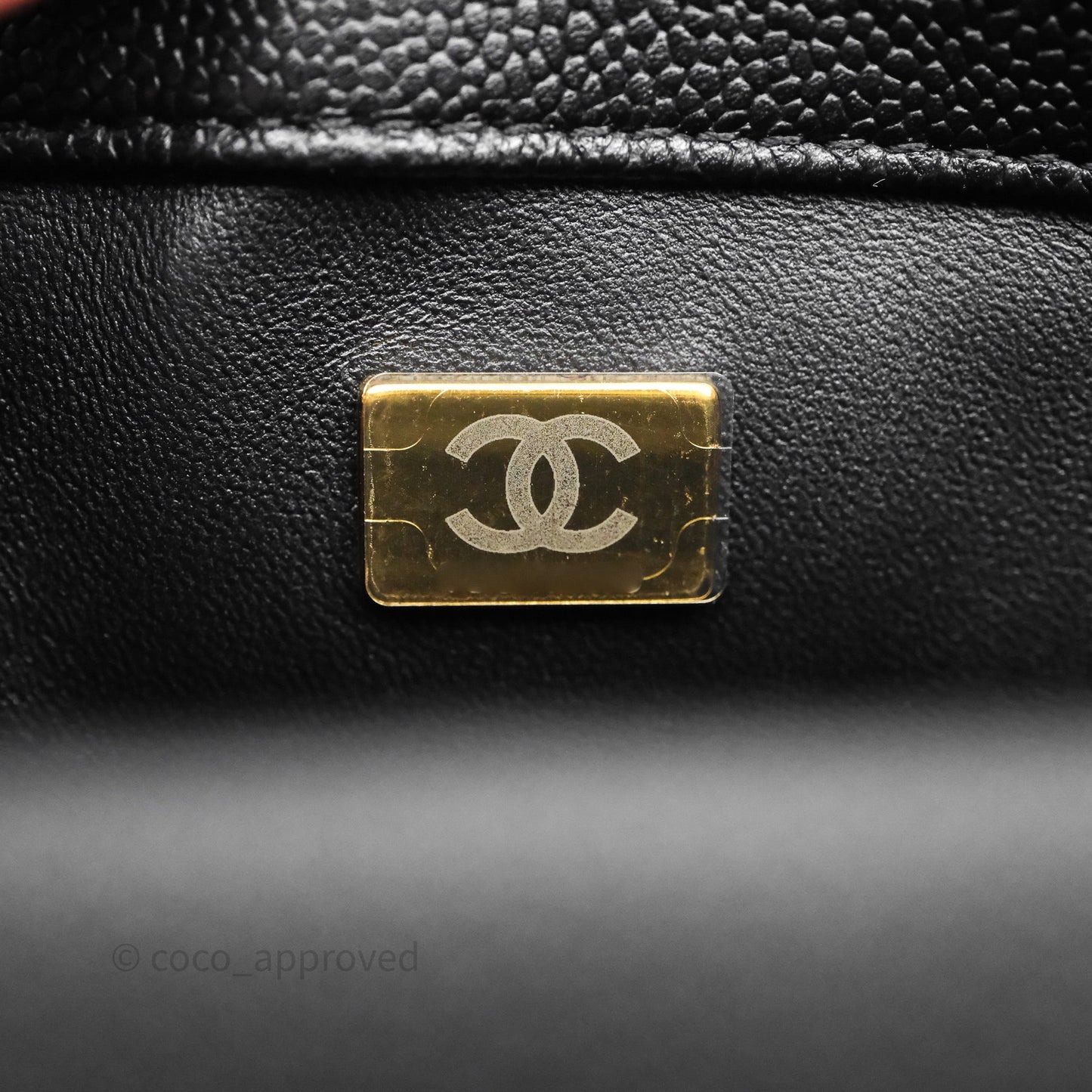 Chanel Mini Flap Bag Heart Adjustable Chain Black Caviar Aged Gold Hardware