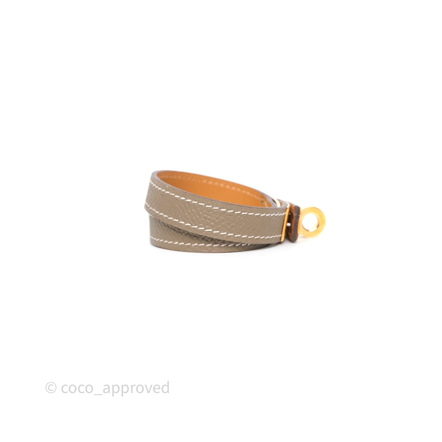 Hermès Kelly Double Tour Bracelet Etoupe Epsom Rose Gold Hardware