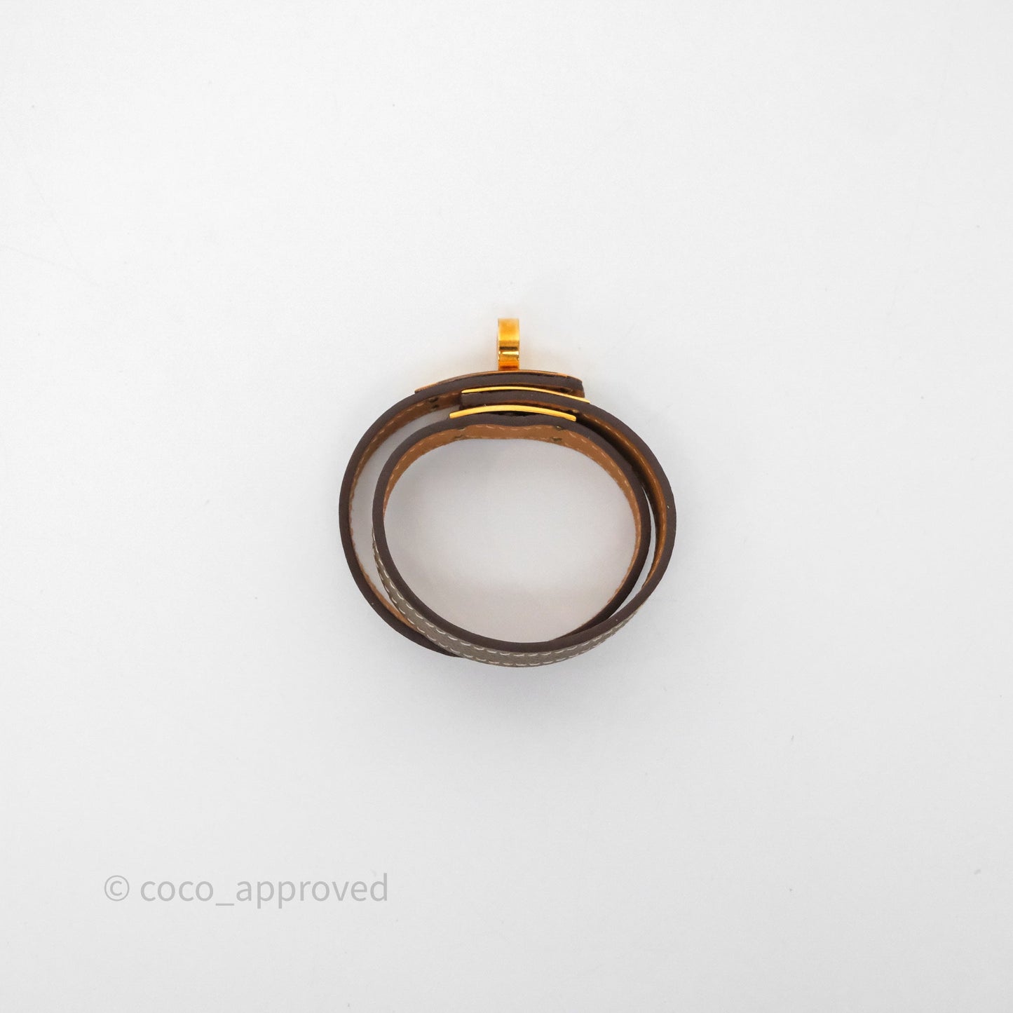 Hermès Kelly Double Tour Bracelet Etoupe Epsom Rose Gold Hardware