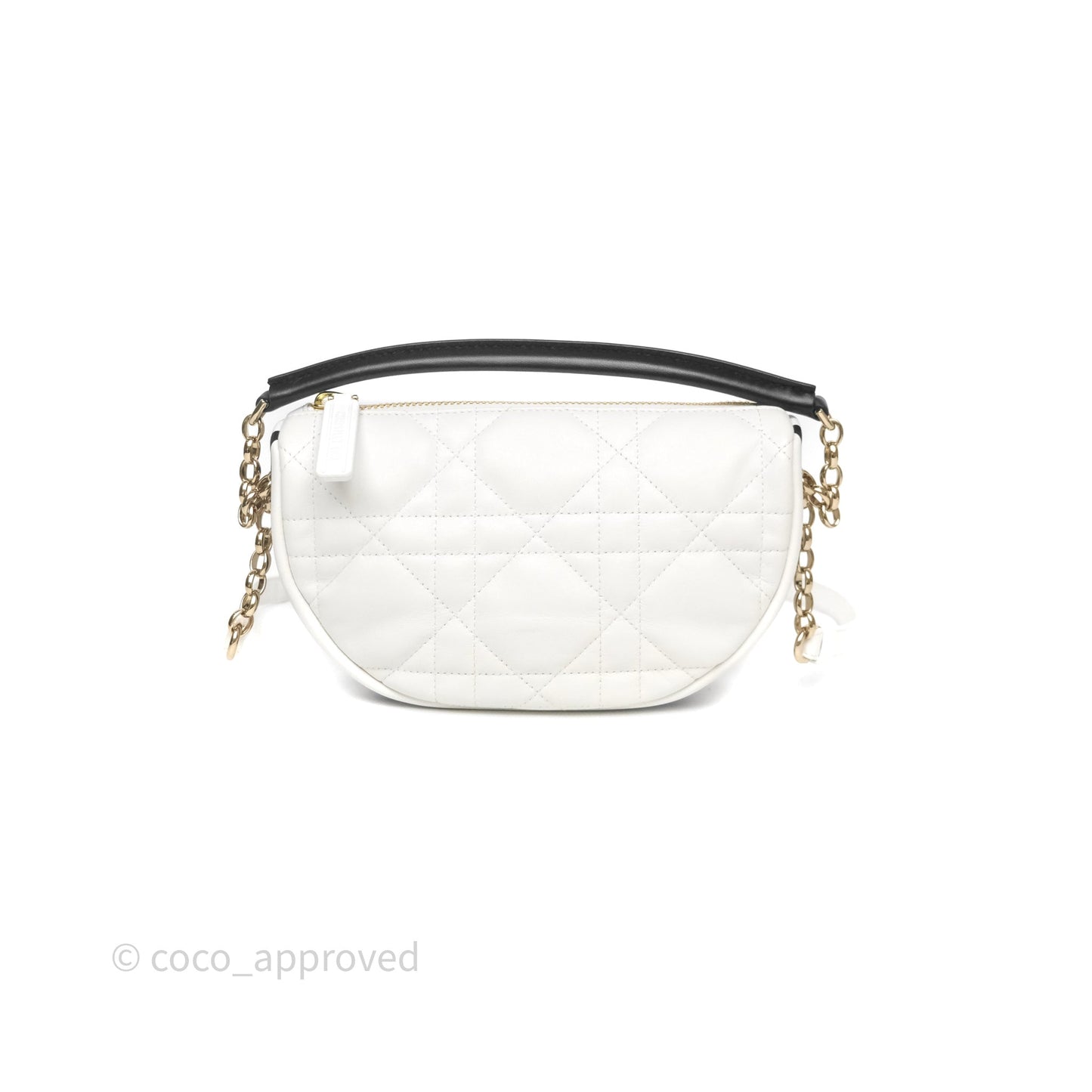 Dior Small Vibe Hobo Bag White Cannage Lambskin
