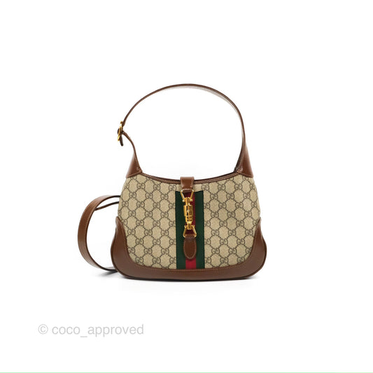 Gucci Jackie 1961 Small Shoulder Bag Beige/Ebony GG Supreme Canvas