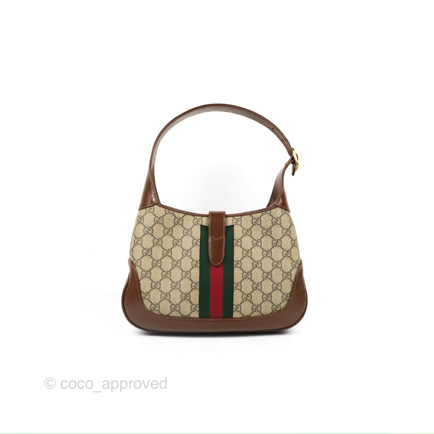 Gucci Jackie 1961 Small Shoulder Bag Beige/Ebony GG Supreme Canvas