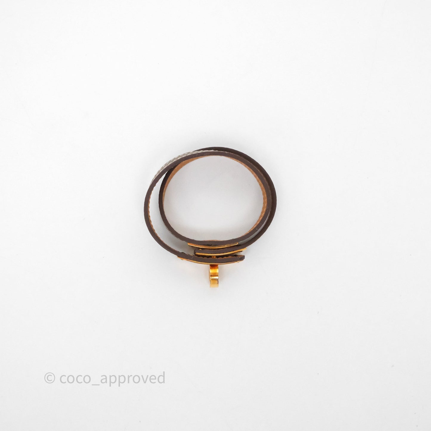 Hermès Kelly Double Tour Bracelet Etoupe Epsom Rose Gold Hardware