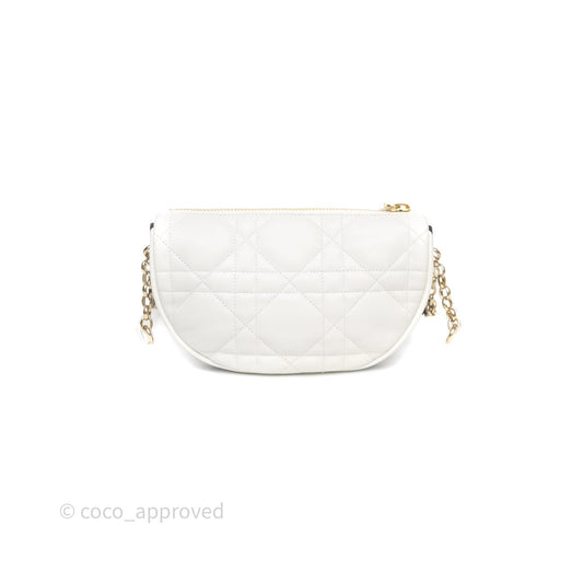 Dior Small Vibe Hobo Bag White Cannage Lambskin