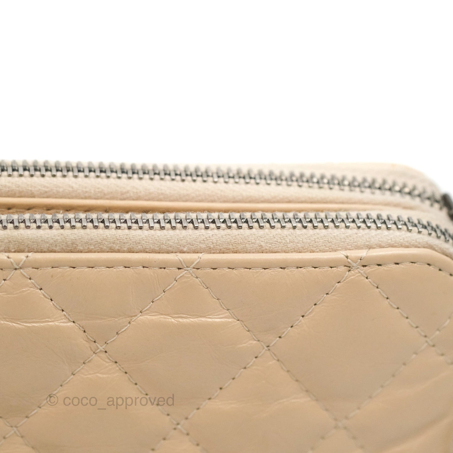Chanel Gabrielle Clutch With Chain Aged Calfskin Beige/ Black Mixed Hardware