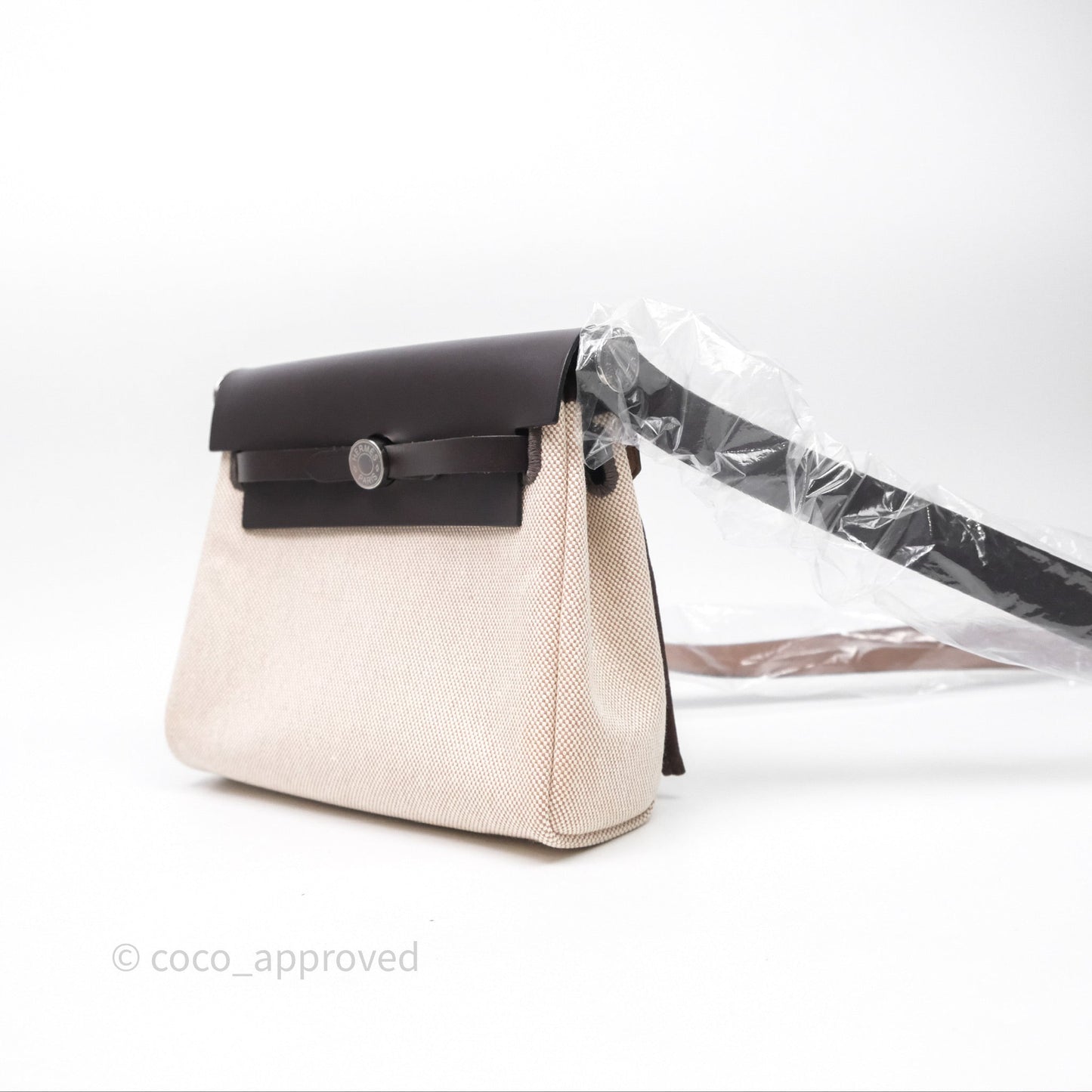 Hermès Mini Herbag Ebene 46 Canvas Palladium Hardware