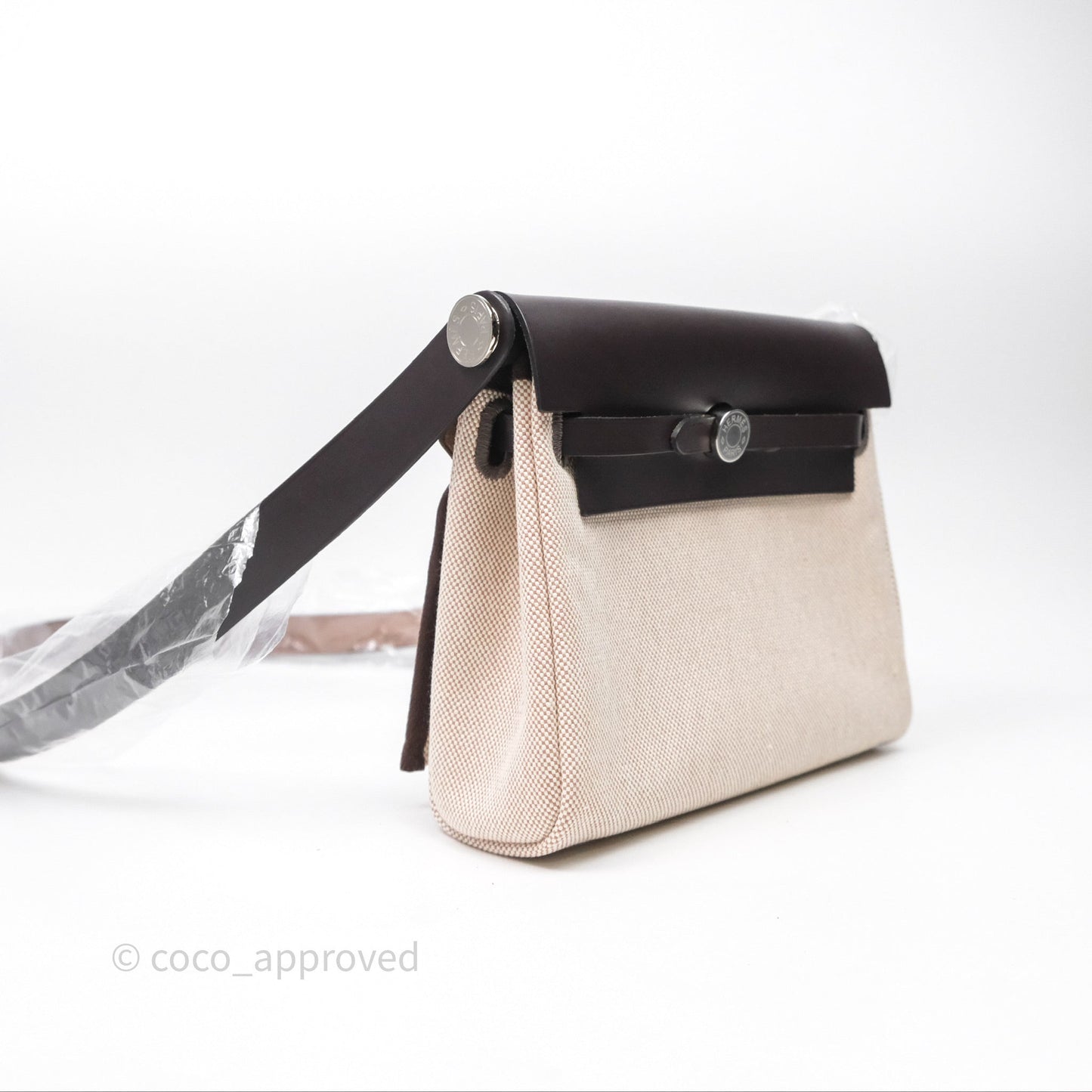 Hermès Mini Herbag Ebene 46 Canvas Palladium Hardware