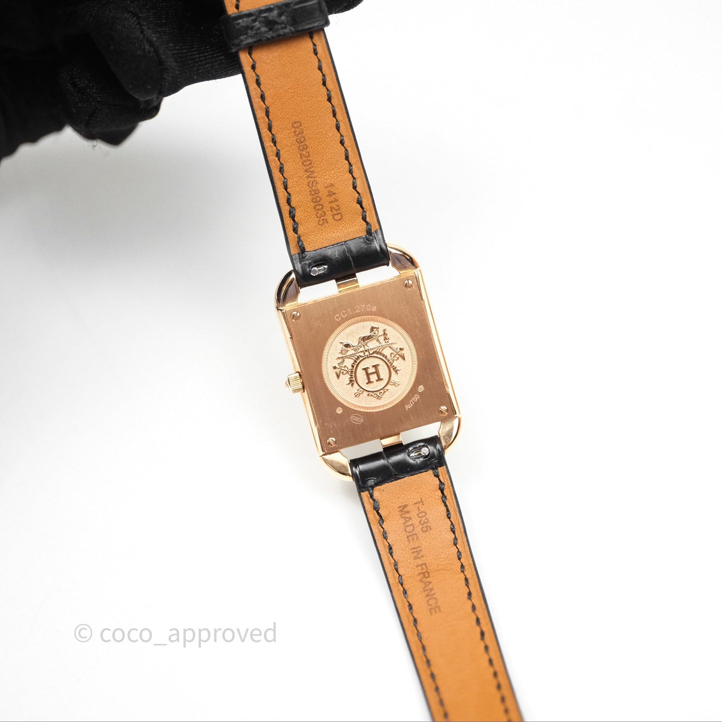 Hermès Cape Cod Watch Diamonds Black Noir 89 Rose Gold Hardware