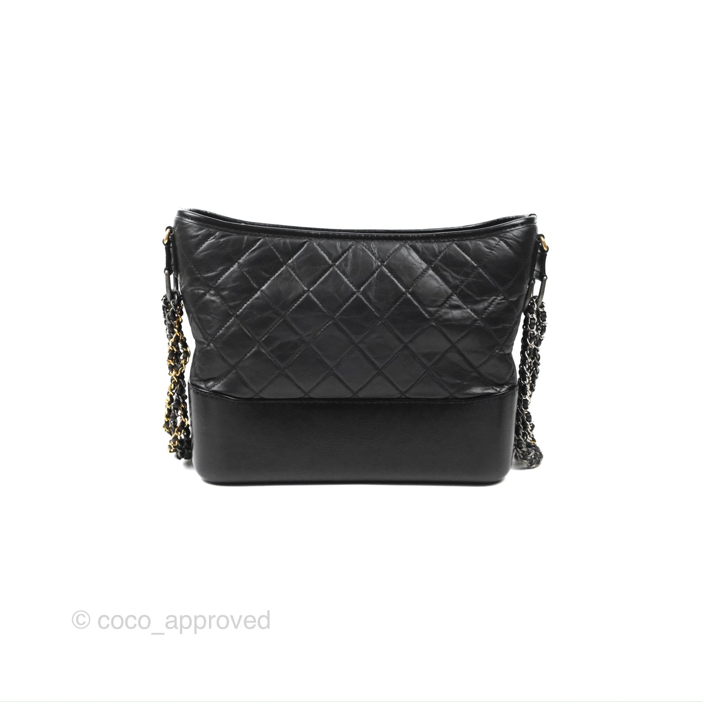 Chanel Large Gabrielle Hobo Black Aged Calfskin Mixed Hardware